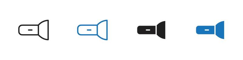 Flash Light icon set outline vector