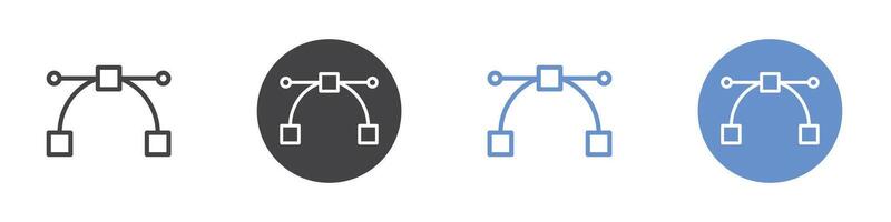 Anchor transform icon Flat set in black and white color vector