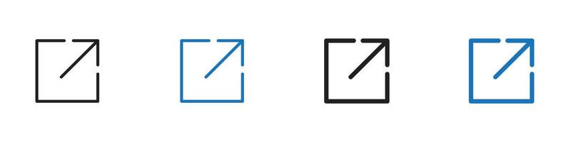 External link icon set outline vector