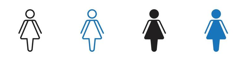 Female icon set outline vector
