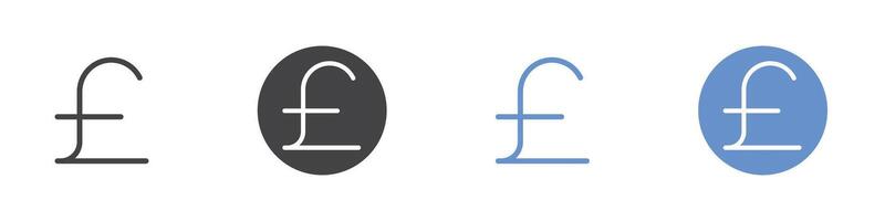 Pound sign icon Flat set in black and white color vector
