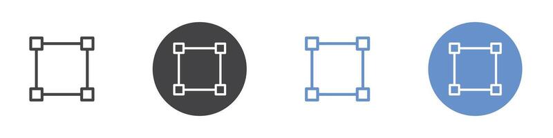 Artboard icon Flat set in black and white color vector