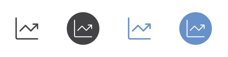 Profit chart icon Flat set in black and white color vector