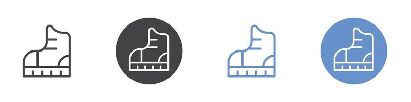 Boot icon Flat set in black and white color vector