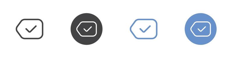 Tag icon Flat set in black and white color vector