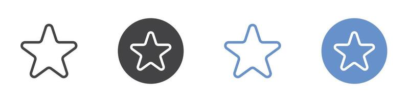Favourite icon Flat set in black and white color vector