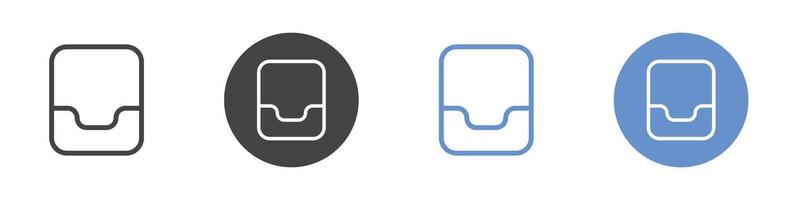 Inbox icon Flat set in black and white color vector