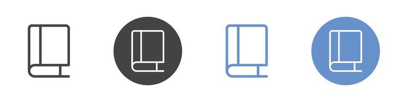Book icon Flat set in black and white color vector