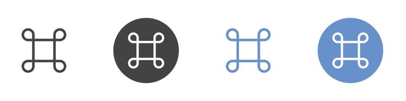 Command icon Flat set in black and white color vector