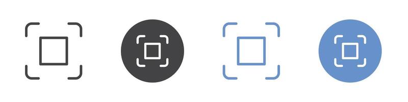 Maximize full screen icon Flat set in black and white color vector