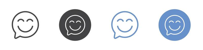 Reaction icon Flat set in black and white color vector