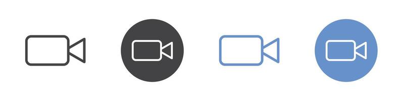 camera icon Flat set in black and white color vector