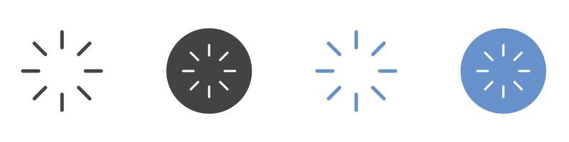 Loading icon Flat set in black and white color vector