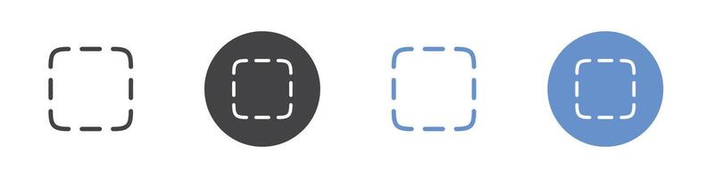 Selection icon Flat set in black and white color vector