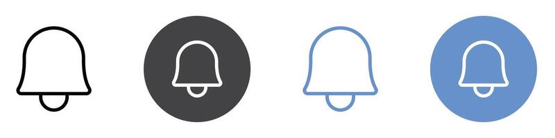 notification bell icon Flat set in black and white color vector