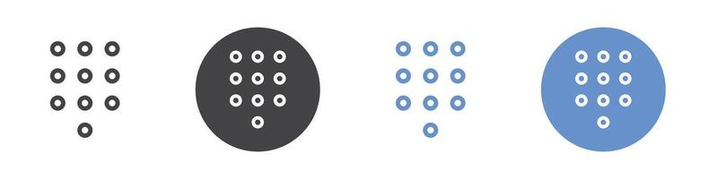 Dialing keypad icon Flat set in black and white color vector
