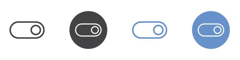 Toggle icon Flat set in black and white color vector