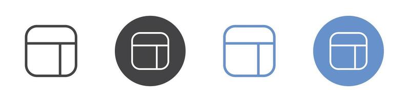 Layout icon Flat set in black and white color vector