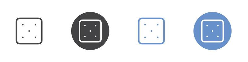 Dice icon Flat set in black and white color vector