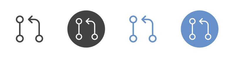 Code pull Flat set in black and white color vector