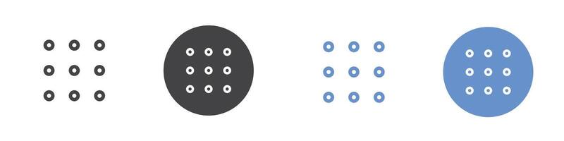Menu icon Flat set in black and white color vector