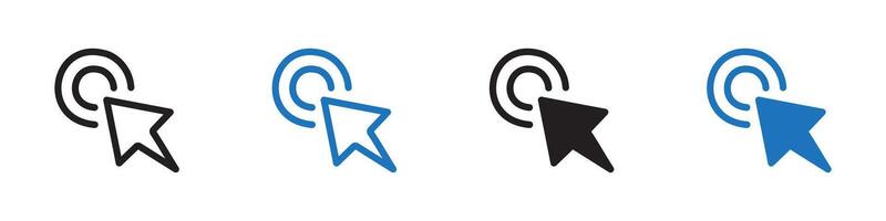 Click icon set outline vector
