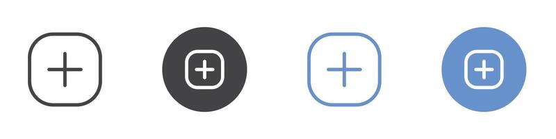 create icon Flat set in black and white color vector