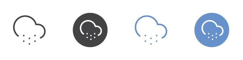Cloud snow icon Flat set in black and white color vector