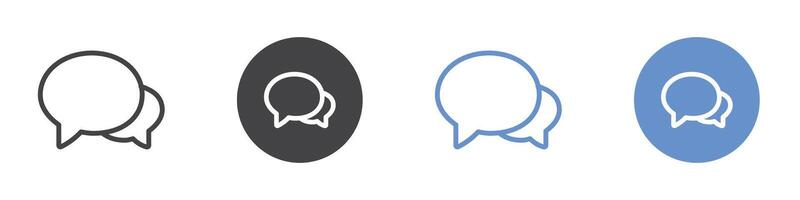 chat icon Flat set in black and white color vector