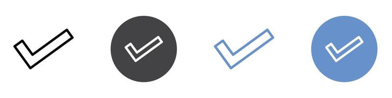 check icon Flat set in black and white color vector