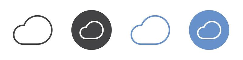 Cloud icon Flat set in black and white color vector