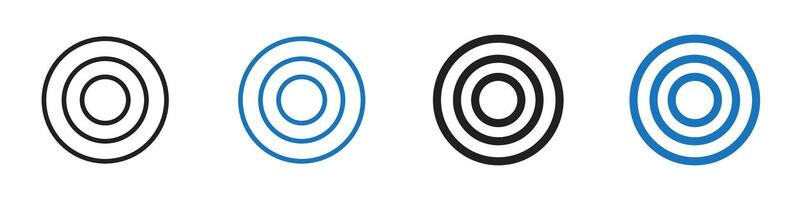 Target icon set outline vector
