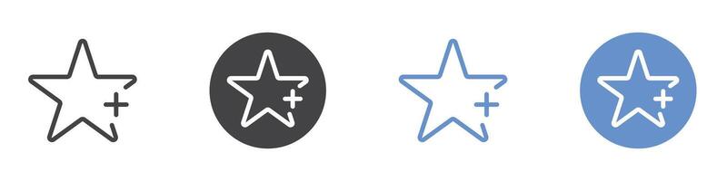 Add to favourite icon Flat set in black and white color vector