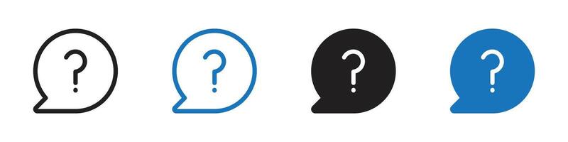 Question icon set set outline vector