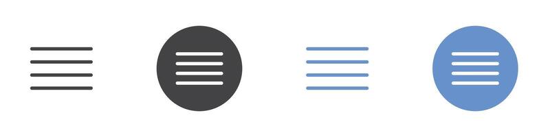 Align icon Flat set in black and white color vector
