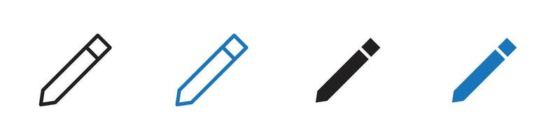 Pencil icon set outline vector
