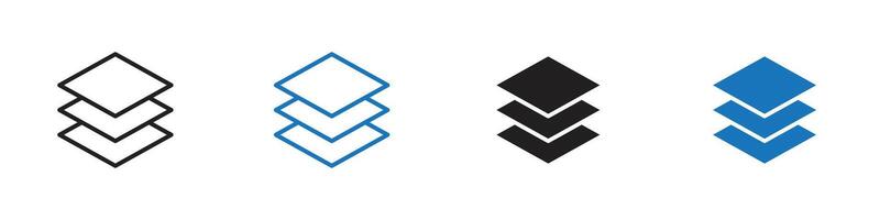 Layers icon set outline vector
