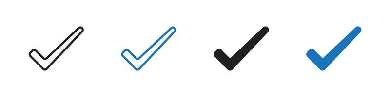 Check mark icon set outline vector