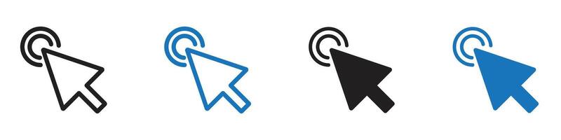 Click icon set outline vector