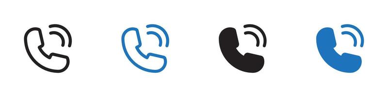 phone icon set outline vector