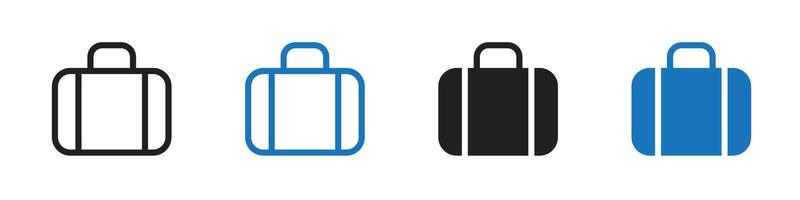 Briefcase icon set outline vector