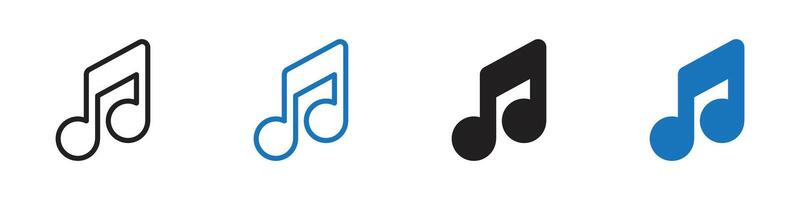 Music icon set outline vector
