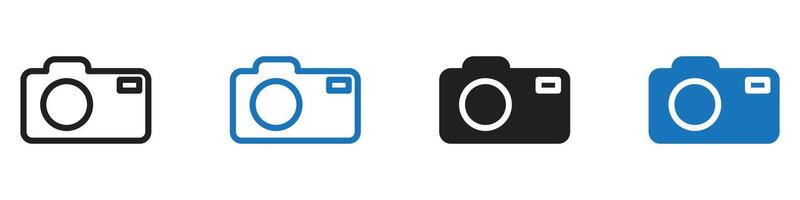 Camera icon set outline vector