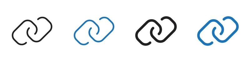 Link icon set outline vector