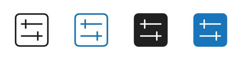 Setting icon set outline vector