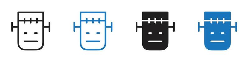 Robot icon set outline vector