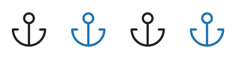 Anchor icon set outline vector