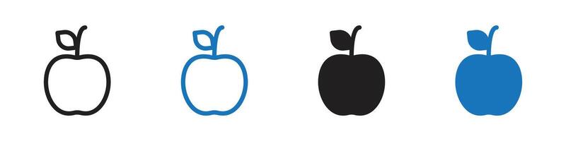 Apple icon set outline vector