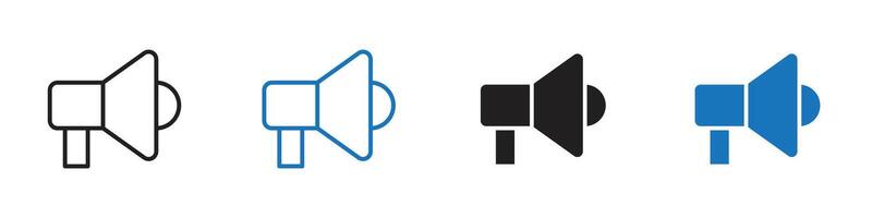 Speaker icon set outline vector
