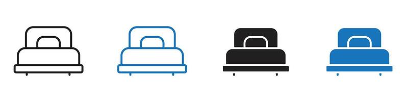 Bed icon set outline vector